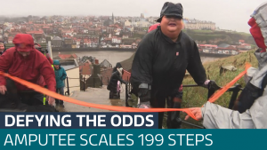 Read more about the article Well done Lucie “Crash Survivor scales Whitby’s 199 Steps”