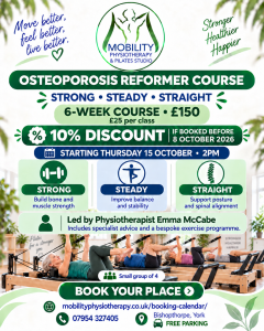 Read more about the article Osteoporosis Reformer Course at Mobility Physiotherapy & Pilates Studio